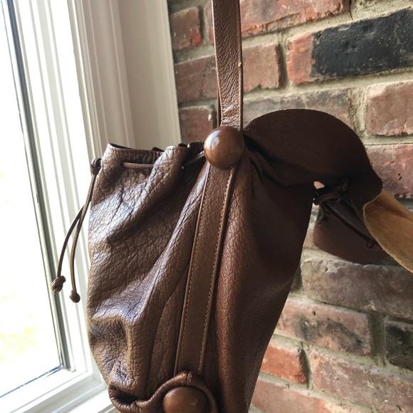 Carlos Falchi vintage brown Buffalo leather signature tote - Picture 6 of 16